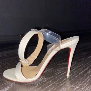 White Christian louboutin heels
